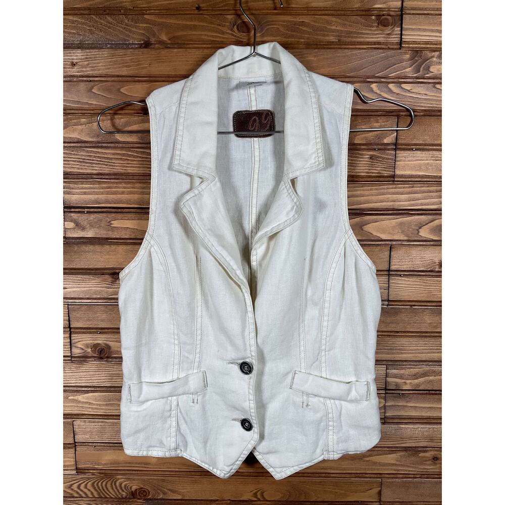 Vintageโ Y2K Rusty Surf Brand Linen 2 Button Vest Small